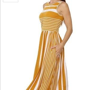 Long Maxi Dresses,Striped w/Pockets Small & Medium